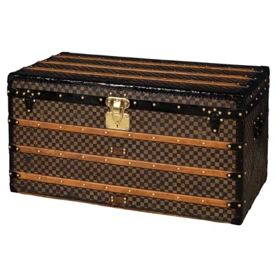 Pre-owned Louis Vuitton Antique 20th Century  Trunk In Damier Canvas, France C.1900 In Black