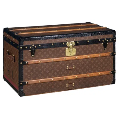 Pre-owned Louis Vuitton Antique 20thc  Steamer Trunk In Monogram Canvas, France C.1920 In Black