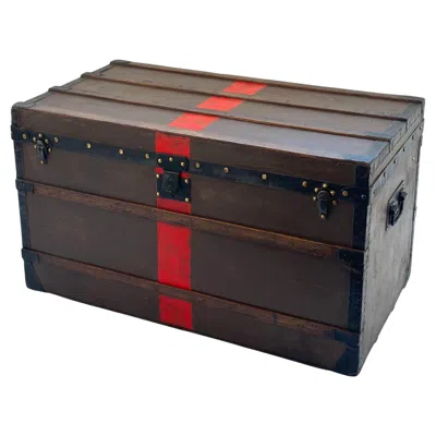 Pre-owned Louis Vuitton Antique  Steamer Trunk, C. 1870's In Brown