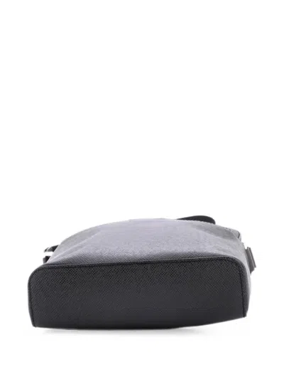Pre-owned Louis Vuitton Anton Pochette Taiga Leather Crossbody Bag In Gray