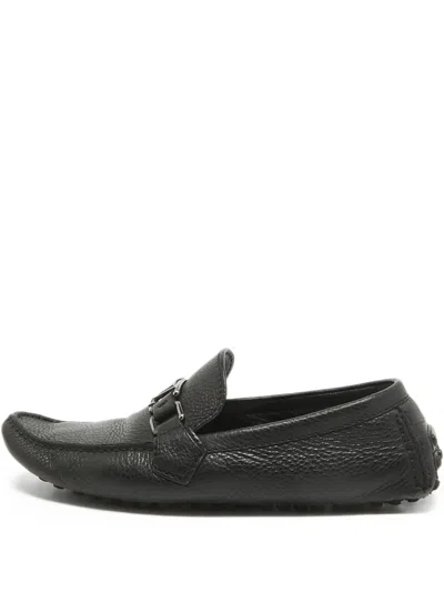 Pre-owned Louis Vuitton Appliqué-logo Leather Loafers