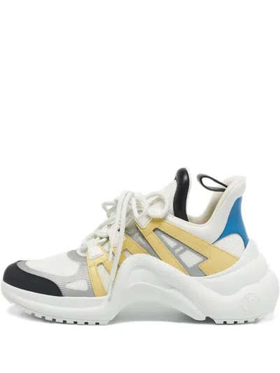 Pre-owned Louis Vuitton Archlight Leather Sneakers In White