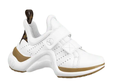 Pre-owned Louis Vuitton Archlight Strap Monogram (women's) Sneakers In White/brown