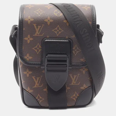 Pre-owned Louis Vuitton Archy Messenger Crossbody Shoulder Bag Monogram Macassar In Black