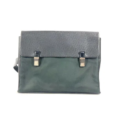 Pre-owned Louis Vuitton Ardoise Black Khaki Taiga Leather Nylon Messenger Bag Shoulder Bag ()