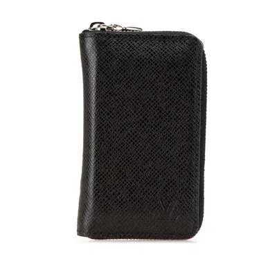 Pre-owned Louis Vuitton Ardoise Black Leather Coin Purse/coin Case () In Ardoise, Black