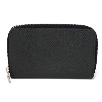 Pre-owned Louis Vuitton Ardoise Black Taiga Leather Coin Purse/coin Case ()