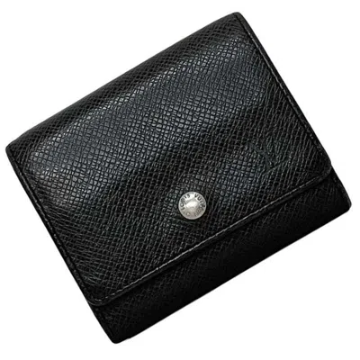 Pre-owned Louis Vuitton Ardoise Black Taiga Leather Coin Purse/coin Case () In Multi