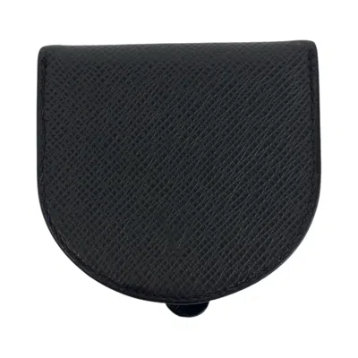 Pre-owned Louis Vuitton Ardoise Black Taiga Leather Coin Purse/coin Case () In Multi
