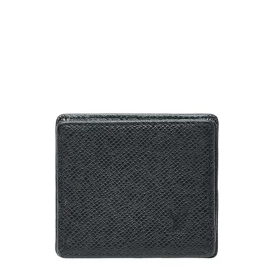 Pre-owned Louis Vuitton Ardoise Black Taiga Leather Coin Purse/coin Case () In Multi