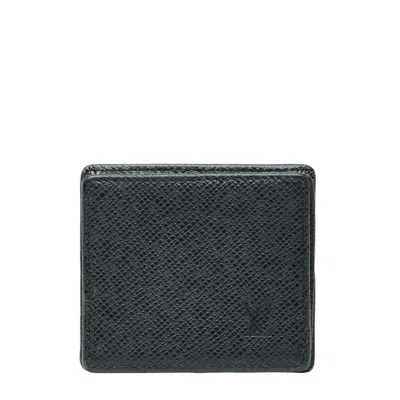 Pre-owned Louis Vuitton Ardoise Black Taiga Leather Coin Purse/coin Case () In Multi