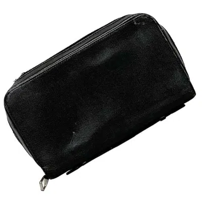 Pre-owned Louis Vuitton Ardoise Black Taiga Leather Long Wallet (bi-fold) () In Multi