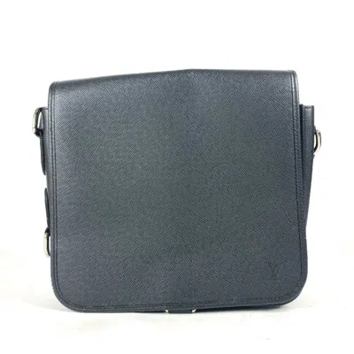 Pre-owned Louis Vuitton Ardoise Black Taiga Leather Messenger Bag Shoulder Bag ()