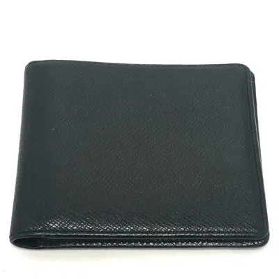 Pre-owned Louis Vuitton Ardoise Black Taiga Leather Wallet (bi-fold) () In Multi