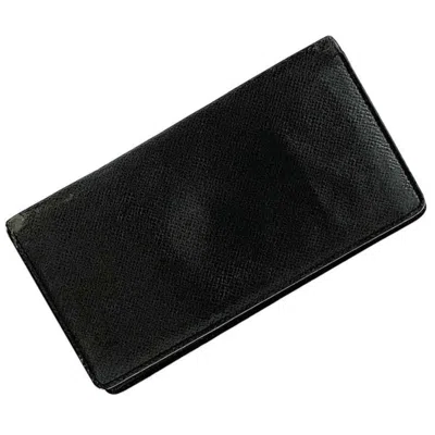 Pre-owned Louis Vuitton Ardoise Black Taiga Leather Wallet (bi-fold) () In Multi