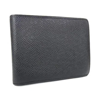 Pre-owned Louis Vuitton Ardoise Black Taiga Leather Wallet (bi-fold) () In Multi