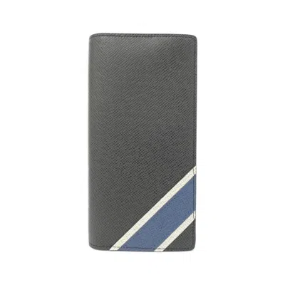 Pre-owned Louis Vuitton Ardoise Gray Leather Long Wallet (bi-fold) ()