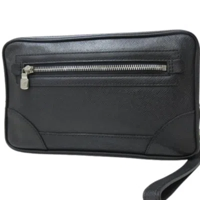Pre-owned Louis Vuitton Ardoise Taiga Leather Clutch Bag Handbag ()