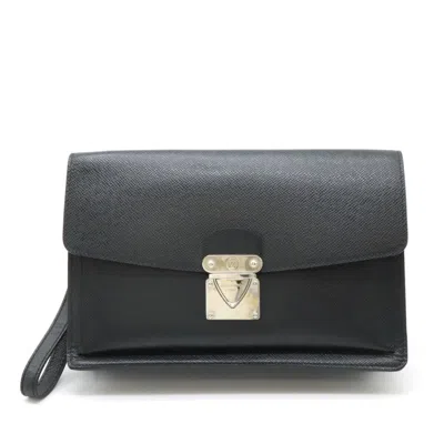 Pre-owned Louis Vuitton Ardoise Taiga Leather Clutch Bag ()