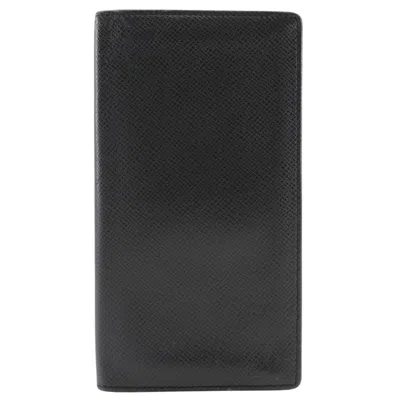 Pre-owned Louis Vuitton Ardoise Taiga Leather Long Bill Wallet (bi-fold) () In Gray