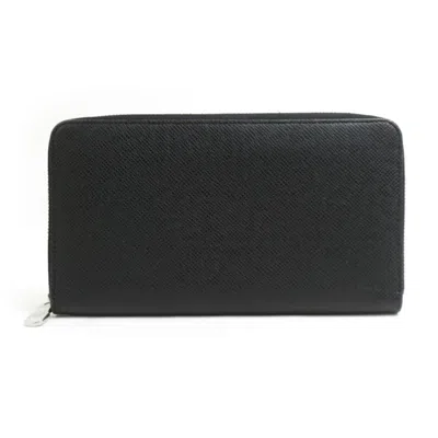 Pre-owned Louis Vuitton Ardoise Taiga Leather Long Wallet (bi-fold) () In Gray