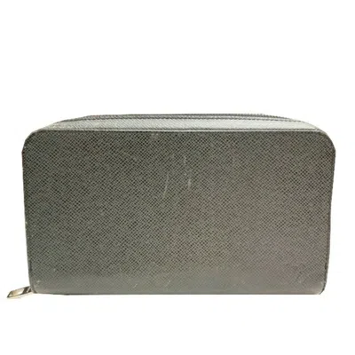 Pre-owned Louis Vuitton Ardoise Taiga Leather Long Wallet (bi-fold) ()