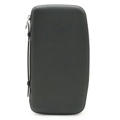 Pre-owned Louis Vuitton Ardoise Taiga Leather Long Wallet (bi-fold) () In Gray