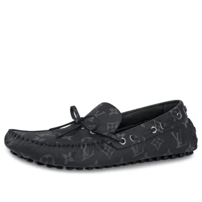 Pre-owned Louis Vuitton Arizona Moccasin Loafers 'black' In Multi