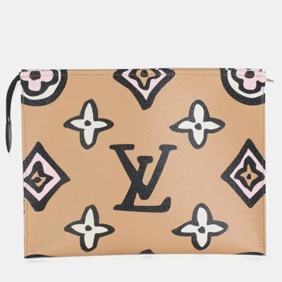 Pre-owned Louis Vuitton Arizona Monogram Giant Canvas Wild At Heart Toiletry Pouch 26 In Brown