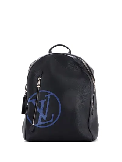 Pre-owned Louis Vuitton Armand Initials Taurillon Leather Backpack In Black