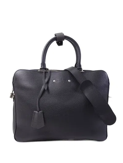 Pre-owned Louis Vuitton Armand Pebbled Briefcase In Black
