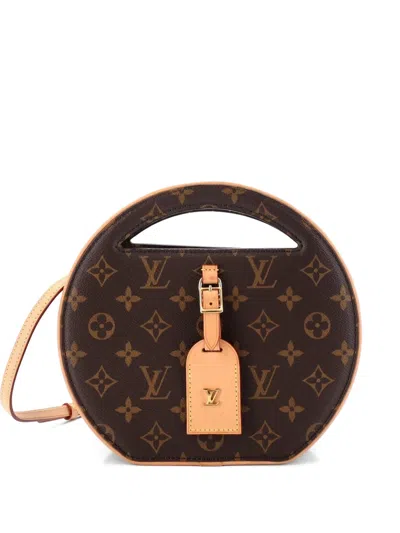 Pre-owned Louis Vuitton Around Me Bag Reverse Monogram Canvas Pm Satchel In Brown