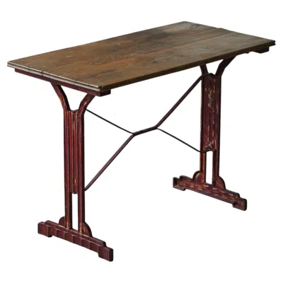Pre-owned Louis Vuitton , Art Deco Bistro Table In Cast Iron & Wood, France, 1920s�1930s In Brown