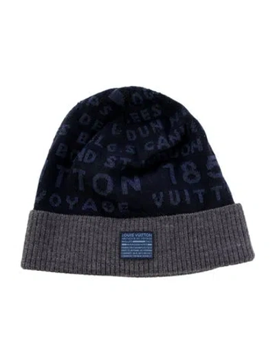 Pre-owned Louis Vuitton Article De Voyage Wool Beanie In Blue