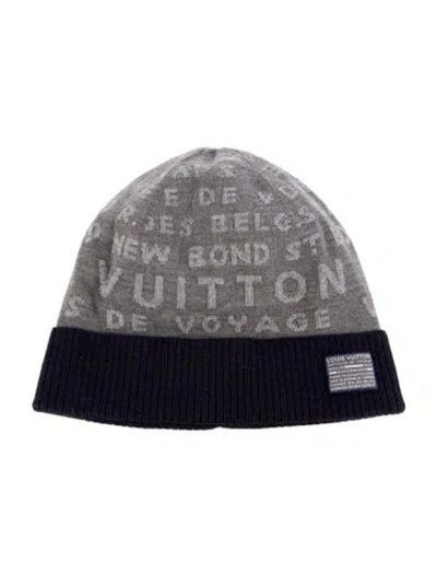 Pre-owned Louis Vuitton Article De Voyage Wool Beanie In Gray