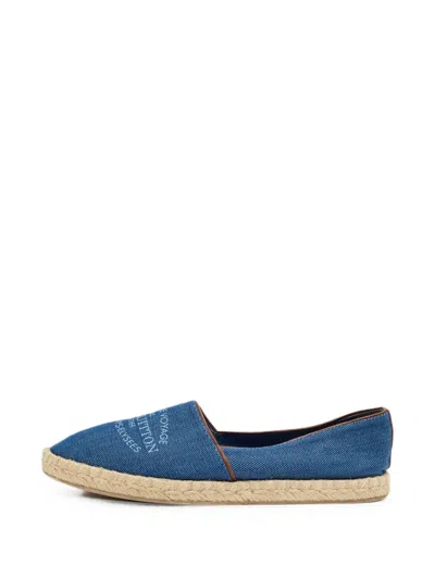 Pre-owned Louis Vuitton Articles De Voyage Flat Espadrilles In Blue