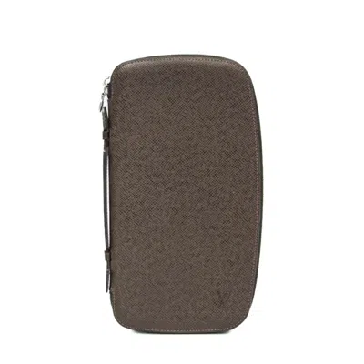 Pre-owned Louis Vuitton Atholl Brown Leather Wallet  ()