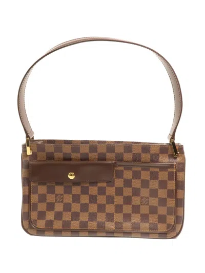 Pre-owned Louis Vuitton Aubagne Damier Ebene Shoulder Bag In Brown