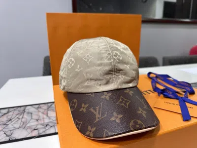 Pre-owned Louis Vuitton Authentic  Lv Monogram Nylon Get Ready Hat Cap In Brown