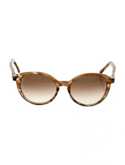Pre-owned Louis Vuitton Ava Round Sunglasses In Brown