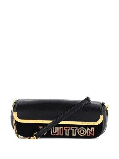 Pre-owned Louis Vuitton Avant Garde Pochette Leather With Suede Clutch Bag In Black