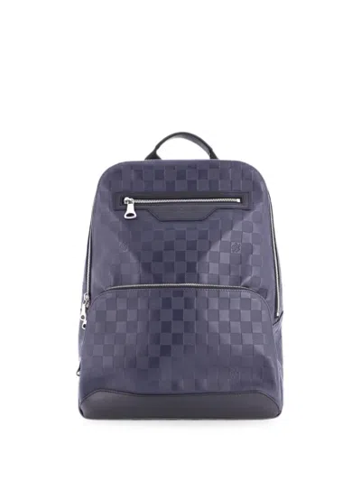 Pre-owned Louis Vuitton Avenue Damier Infini Leather Backpack In Blue