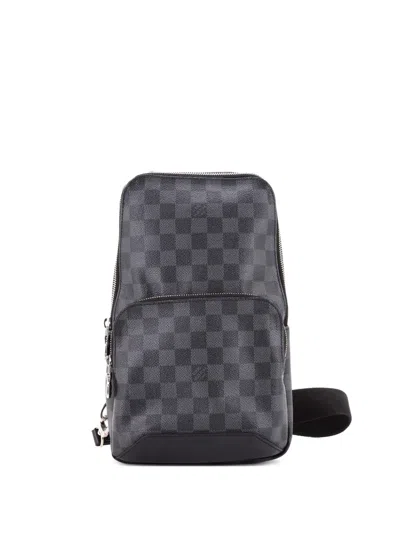 Pre-owned Louis Vuitton Avenue Sling Bag Damier Graphite Crossbody Bag In Black