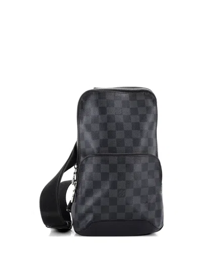 Pre-owned Louis Vuitton Avenue Sling Bag Damier Graphite Crossbody Bag In Black