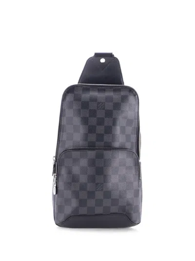 Pre-owned Louis Vuitton Avenue Sling Bag Damier Graphite Crossbody Bag In Black
