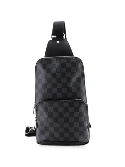 Pre-owned Louis Vuitton Avenue Sling Bag Damier Graphite Crossbody Bag In Black