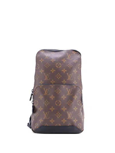 Pre-owned Louis Vuitton Avenue Sling Bag Macassar Monogram Canvas Crossbody Bag In Brown