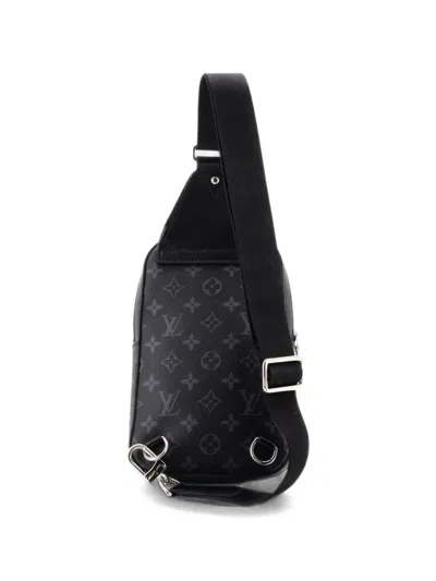 Pre-owned Louis Vuitton Avenue Sling Bag Nm Monogram Eclipse Canvas Crossbody Bag In Black