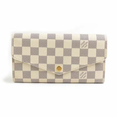 Pre-owned Louis Vuitton Azur Damier Azur Canvas Long Wallet (bi-fold) () In Blue