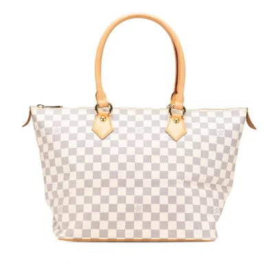 Pre-owned Louis Vuitton Azur Damier Azur White Leather Shoulder Bag Tote Bag ()